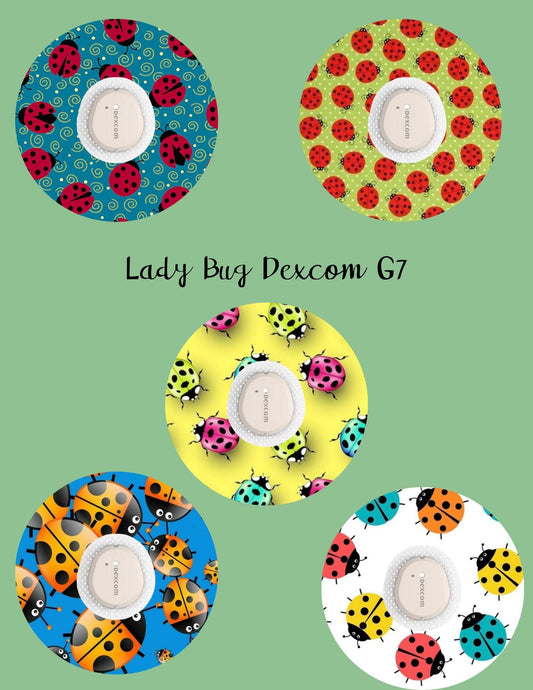 Ladybug Dexcom G7/G6, Libre CGM Cover Patches, Style Pack of 5