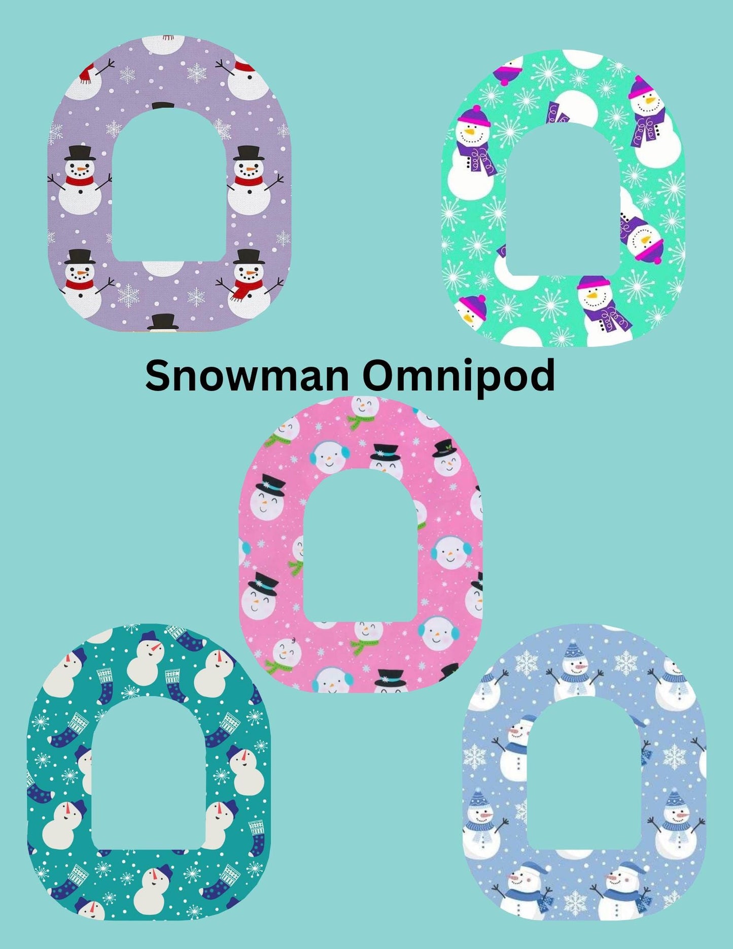 Snowman Dexcom G7 CGM Cover Patches, Themed Pack of 5