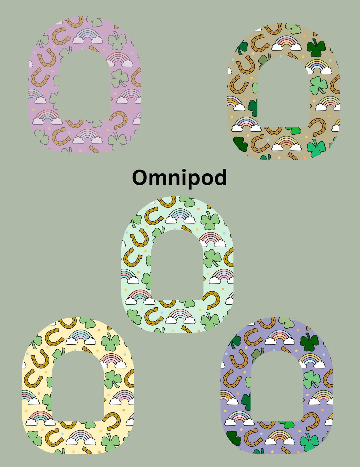 St. Patrick's Day CGM Patches, Dexcom G7 G6 Libre Omnipod Cover (Pack of 5)