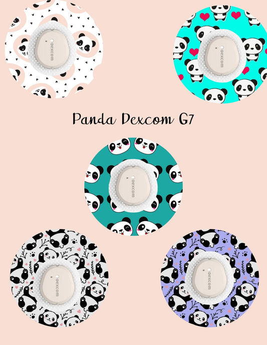 Dexcom G7 Dexcom G6, Libre 3, Libre 2 CGM Cover Patches Cute Panda Theme Style Pack of 5 with or without opening