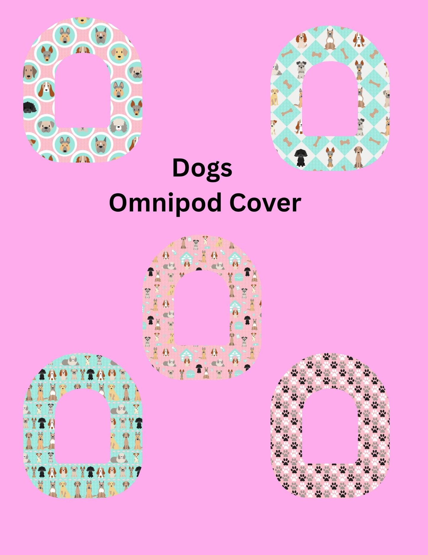 Omnipod Cover dogs Theme Style Pack of 5