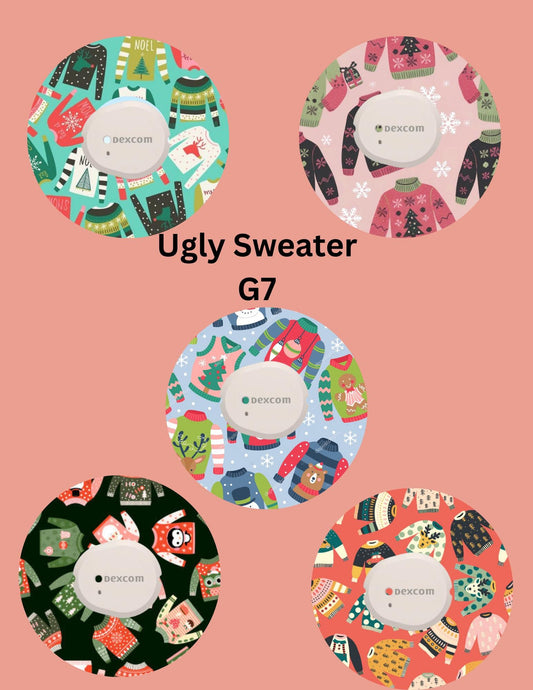 Ugly Sweater CGM Stickers, Christmas Theme, Pack of 5