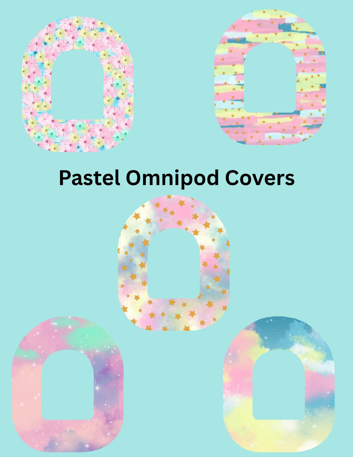 Omnipod Cover Pastel Theme Style Pack of 5