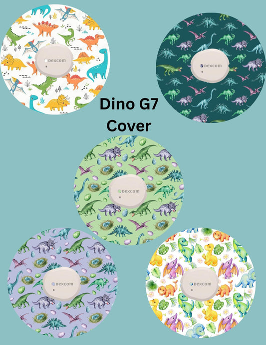 Dinosaur CGM Cover Patches, Dexcom G7/Libre/G6, Omnipod, Style Pack of 5