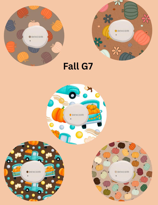 Fall CGM Patches: Dexcom G7/Libre/G6/Omnipod, Style Pack of 5