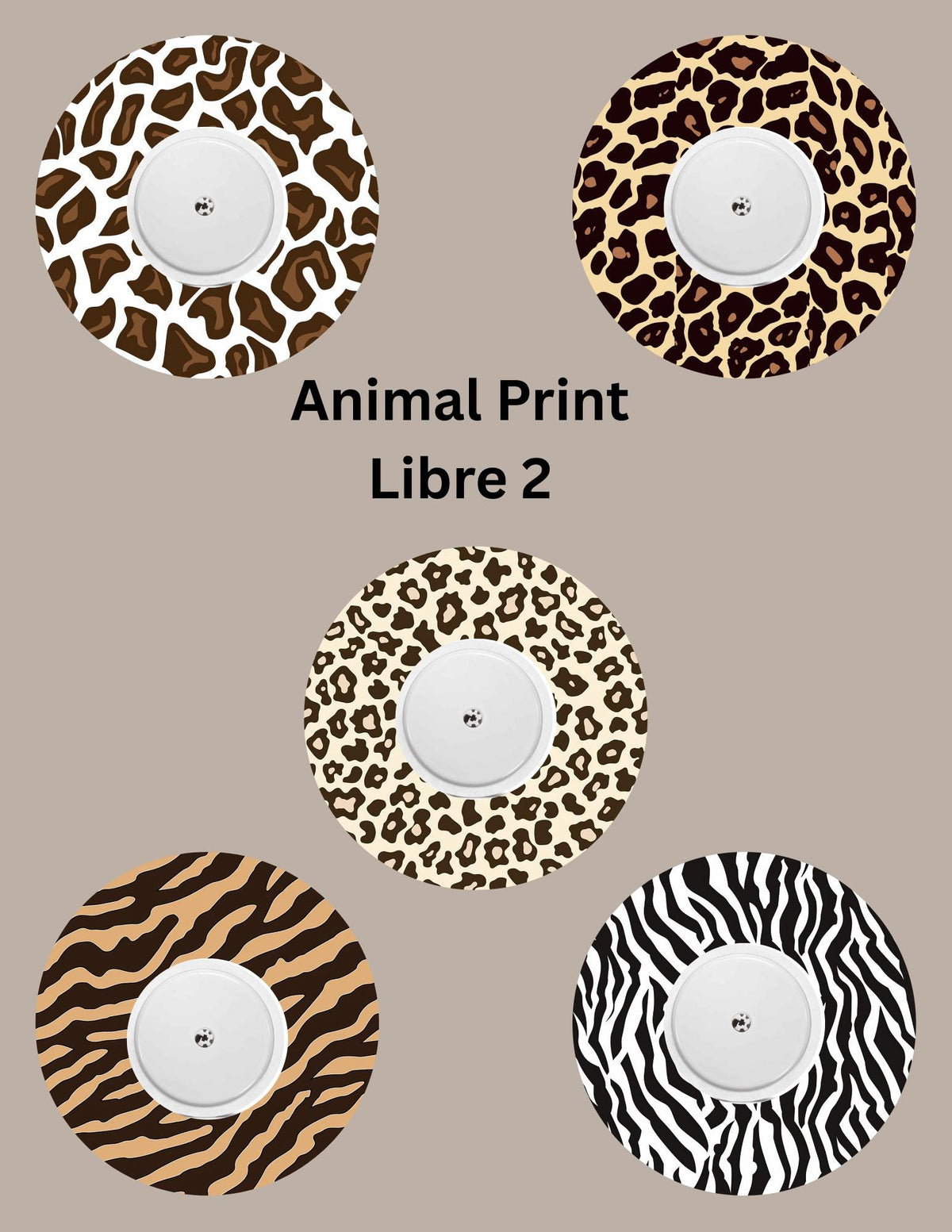 Animal Print CGM Cover Patches for Dexcom G7/Libre - 5 Pack