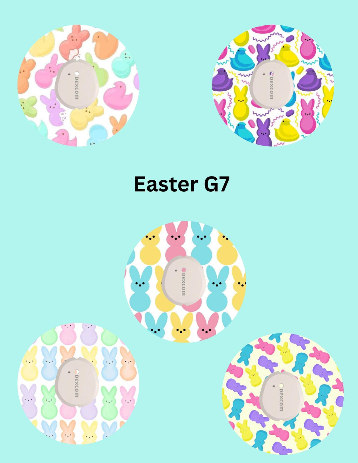 Easter CGM Patches, Dexcom G7, Libre 3, Omnipod Cover, Pack of 5