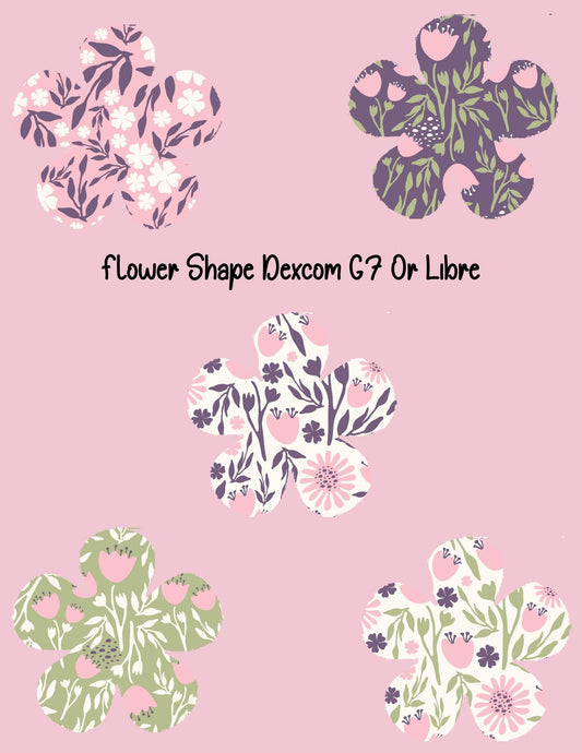 Floral Dexcom CGM Cover Patches, Flower Shape, Style Pack