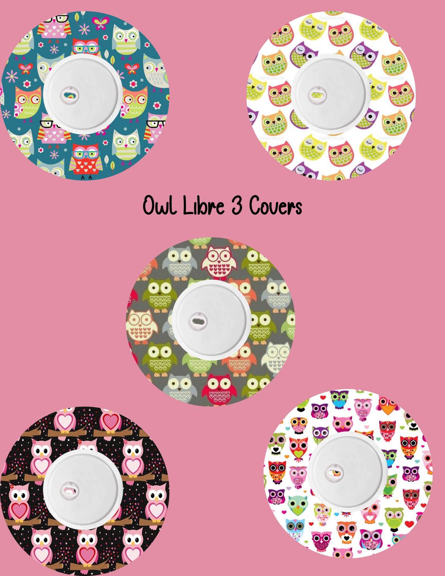 Owl Dexcom G7/Libre CGM Cover Patches, Style Pack of 5