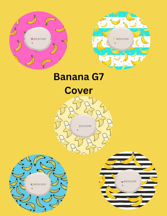 Banana CGM Cover Patches, Dexcom G7/Libre/G6, Omnipod, Pack of 5