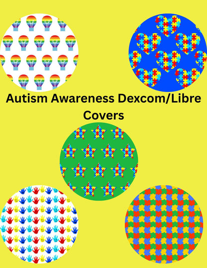 Autism Awareness CGM Patch, Dexcom G7, Libre 3 Cover, Style Pack of 5
