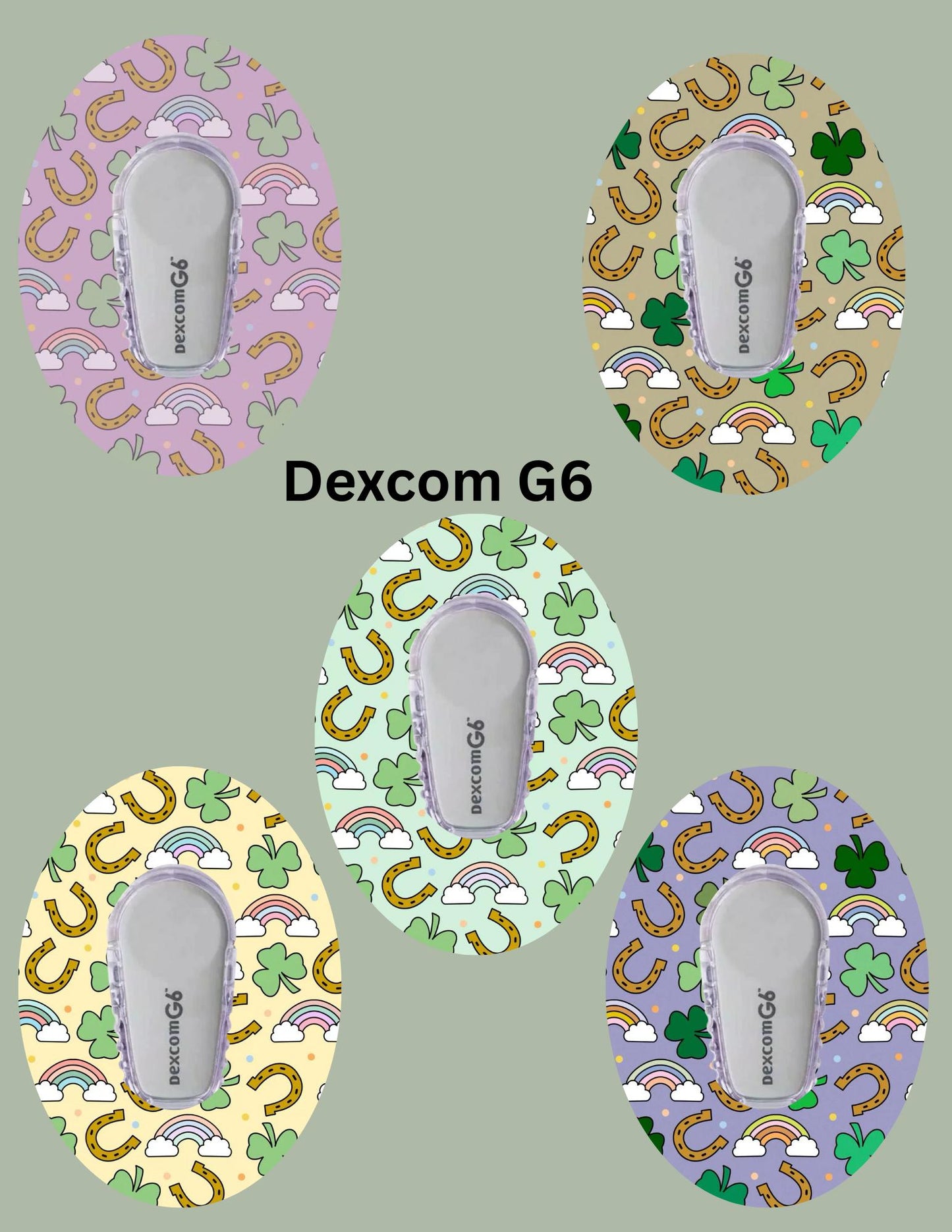 St. Patrick's Day CGM Patches, Dexcom G7 G6 Libre Omnipod Cover (Pack of 5)