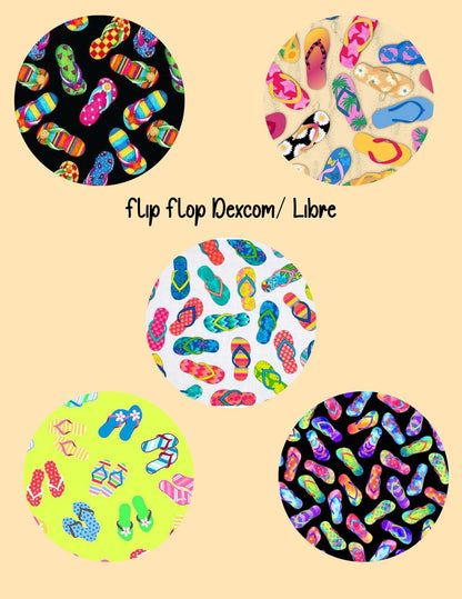Flip Flop CGM Covers: Dexcom G7 G6, Libre 3 2 Pack of 5