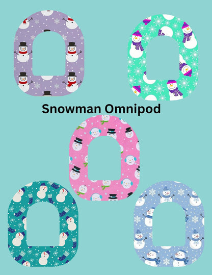Snowman Dexcom G7 CGM Cover Patches, Themed Pack of 5