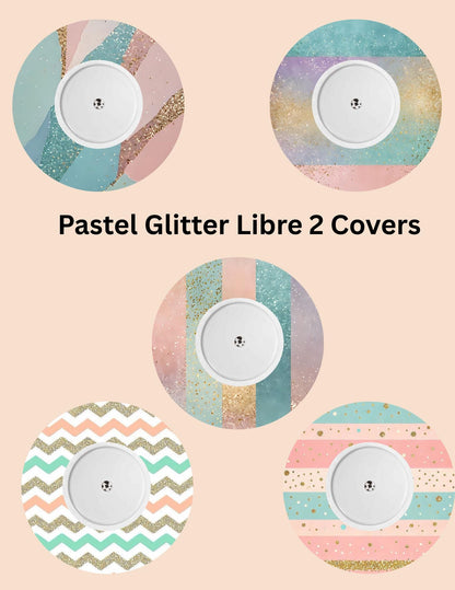 Pastel Glitter CGM Patches, Dexcom G7, Libre 3, Omnipod Cover, Pack of 5
