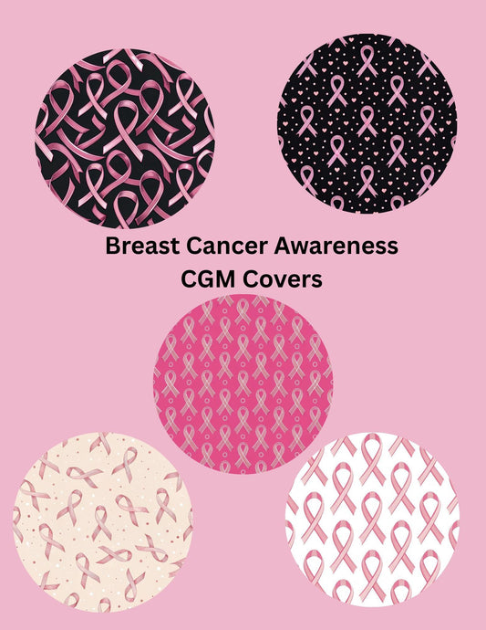 Breast Cancer Awareness CGM Patch, Dexcom G6/Libre/Omnipod Cover (Pack of 5)
