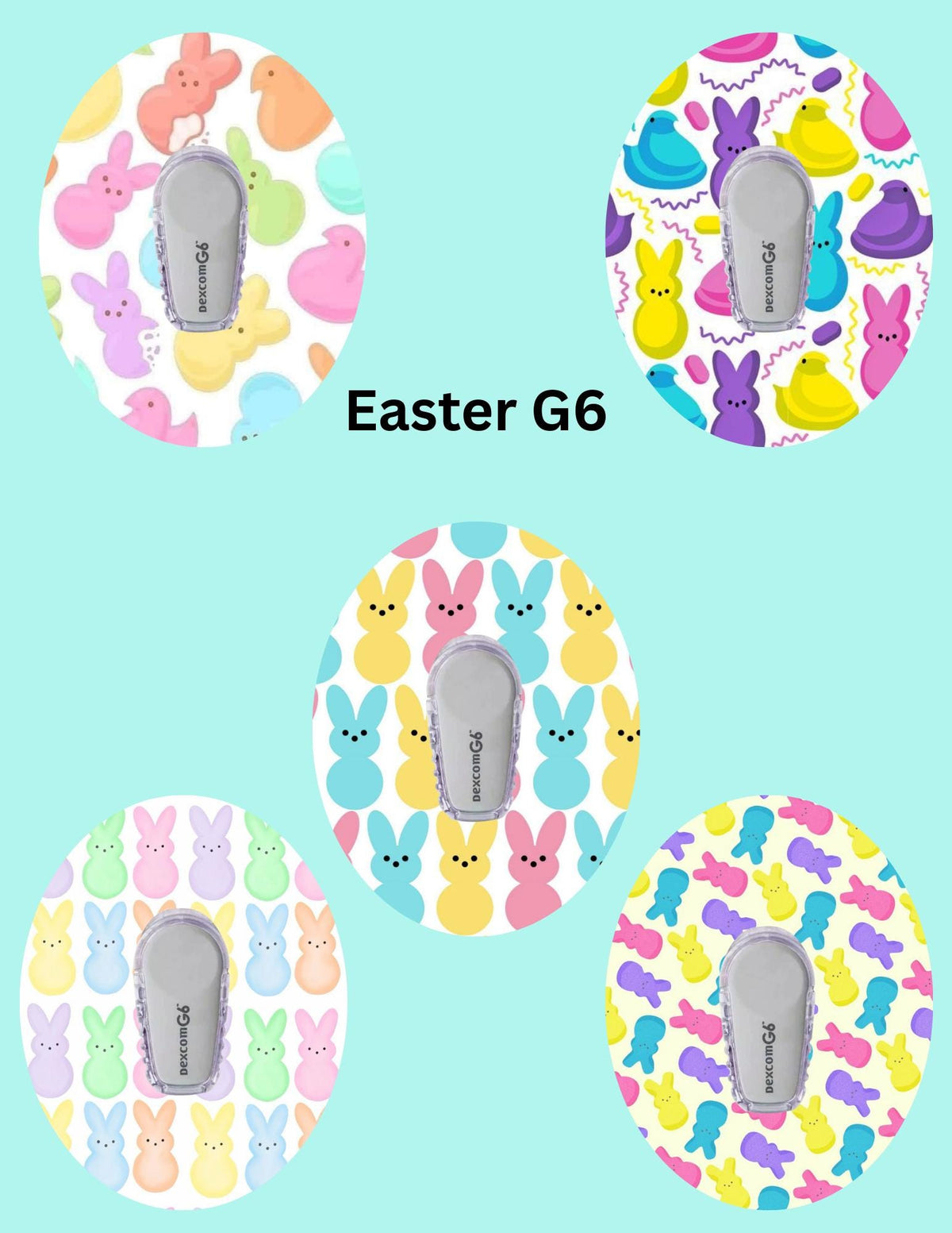 Easter CGM Patches, Dexcom G7, Libre 3, Omnipod Cover, Pack of 5