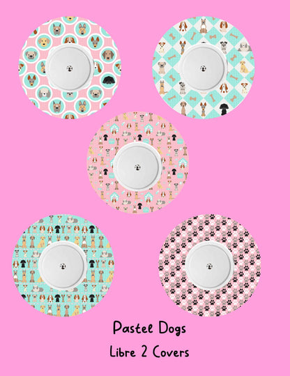 Dog Print CGM Stickers, Dexcom G7 G6, Libre 3 2, Pastel Puppy