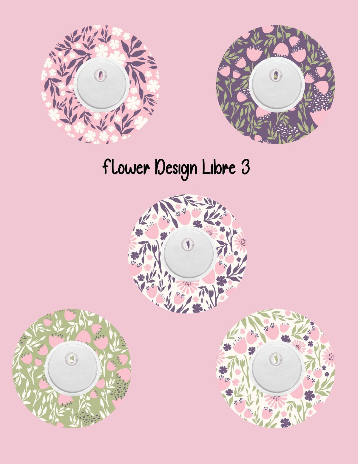 Floral Dexcom CGM Cover Patches, Flower Shape, Style Pack