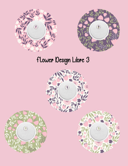Floral Dexcom CGM Cover Patches, Flower Shape, Style Pack