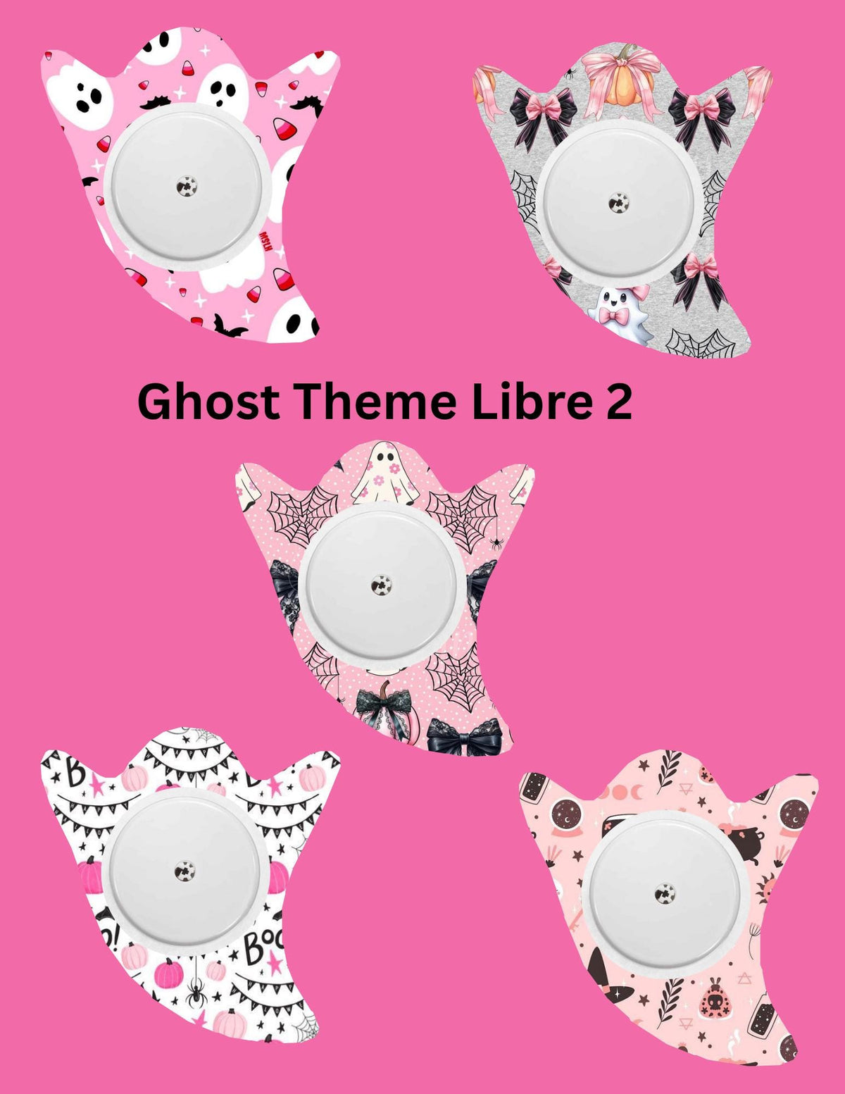 Dexcom G7 CGM Cover Patches, Ghost Theme Style, Pack of 5