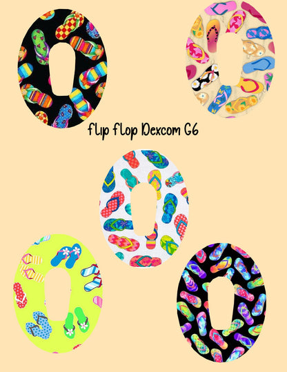 Flip Flop CGM Covers: Dexcom G7 G6, Libre 3 2 Pack of 5