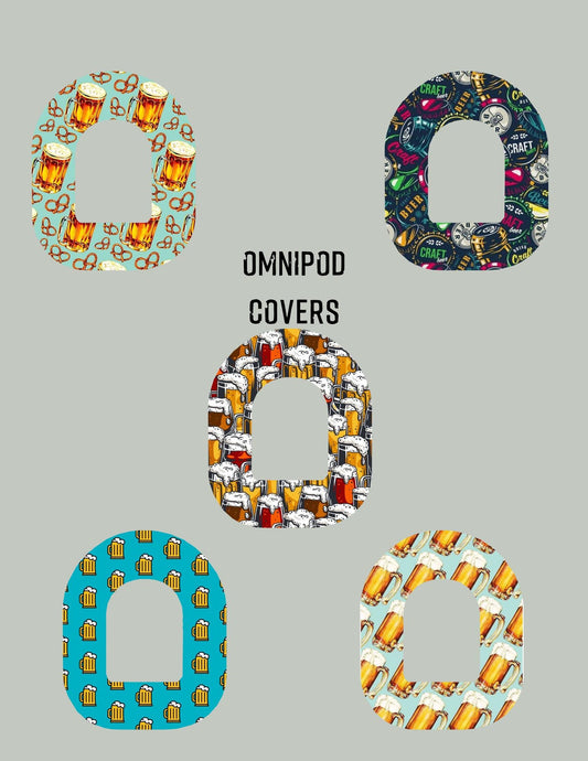 Omnipod Cover Beer Theme Style Pack of 5