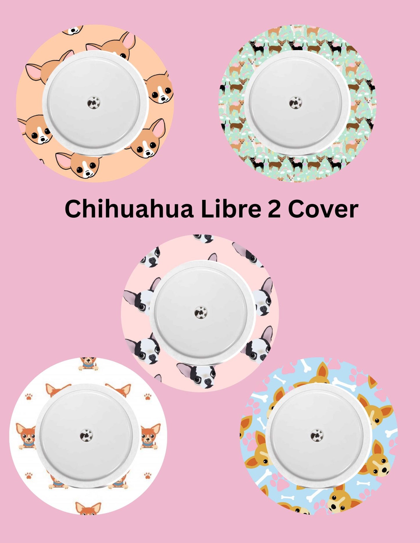 Chihuahua Dog CGM Patches, Dexcom G7, Libre 3, Omnipod Cover, Pack of 5