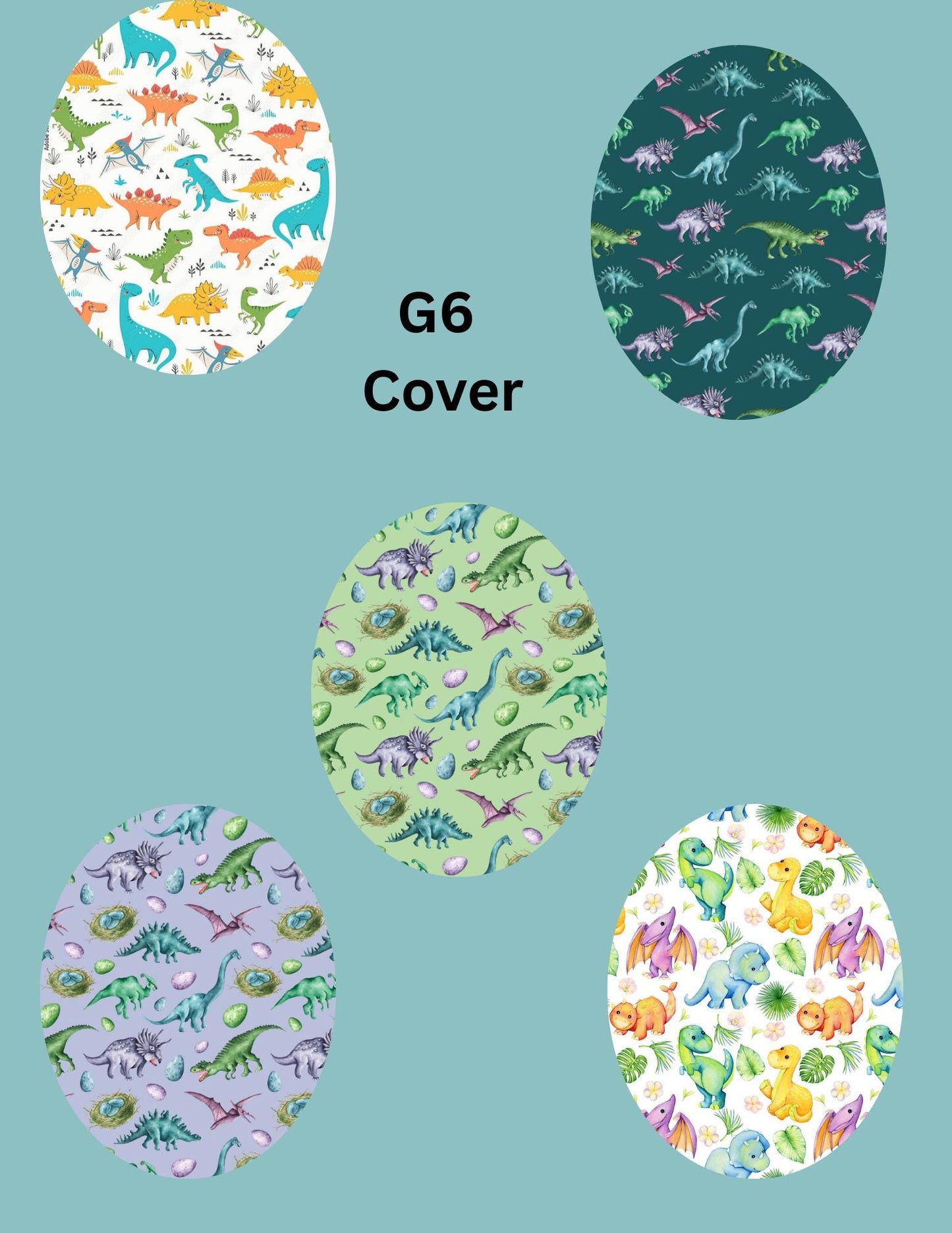 Dinosaur CGM Cover Patches, Dexcom G7/Libre/G6, Omnipod, Style Pack of 5