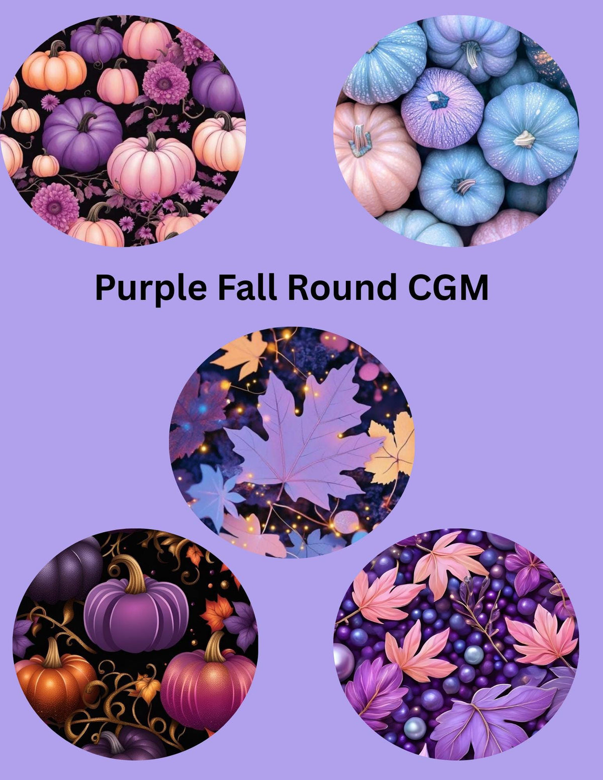 Purple Fall CGM Stickers, Dexcom G7 G6 Libre 3 2, 5-Pack
