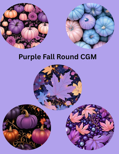 Purple Fall CGM Stickers, Dexcom G7 G6 Libre 3 2, 5-Pack
