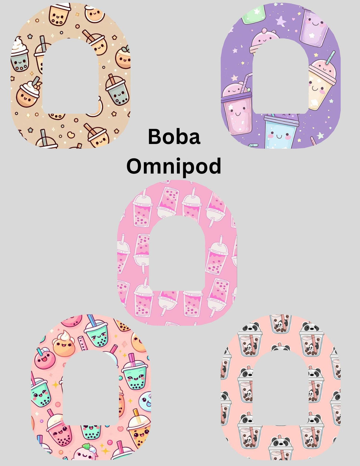 Boba CGM Patches, Dexcom G7, Libre 3, Omnipod Cover, Pack of 5