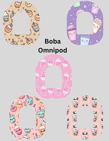 Boba CGM Patches, Dexcom G7, Libre 3, Omnipod Cover, Pack of 5
