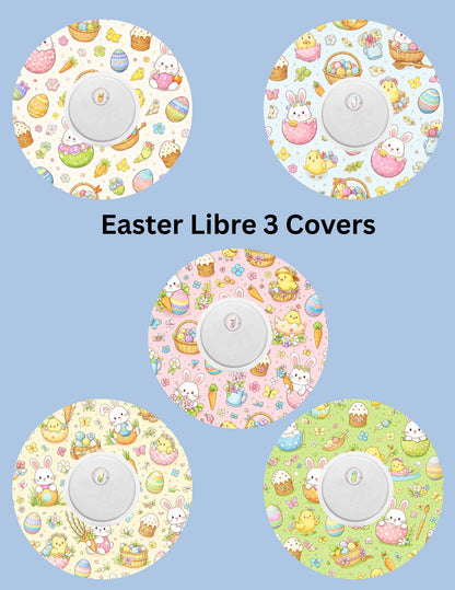Easter Bunny Chicks CGM Patches, Dexcom G7, Libre 3, Omnipod, Pack of 5