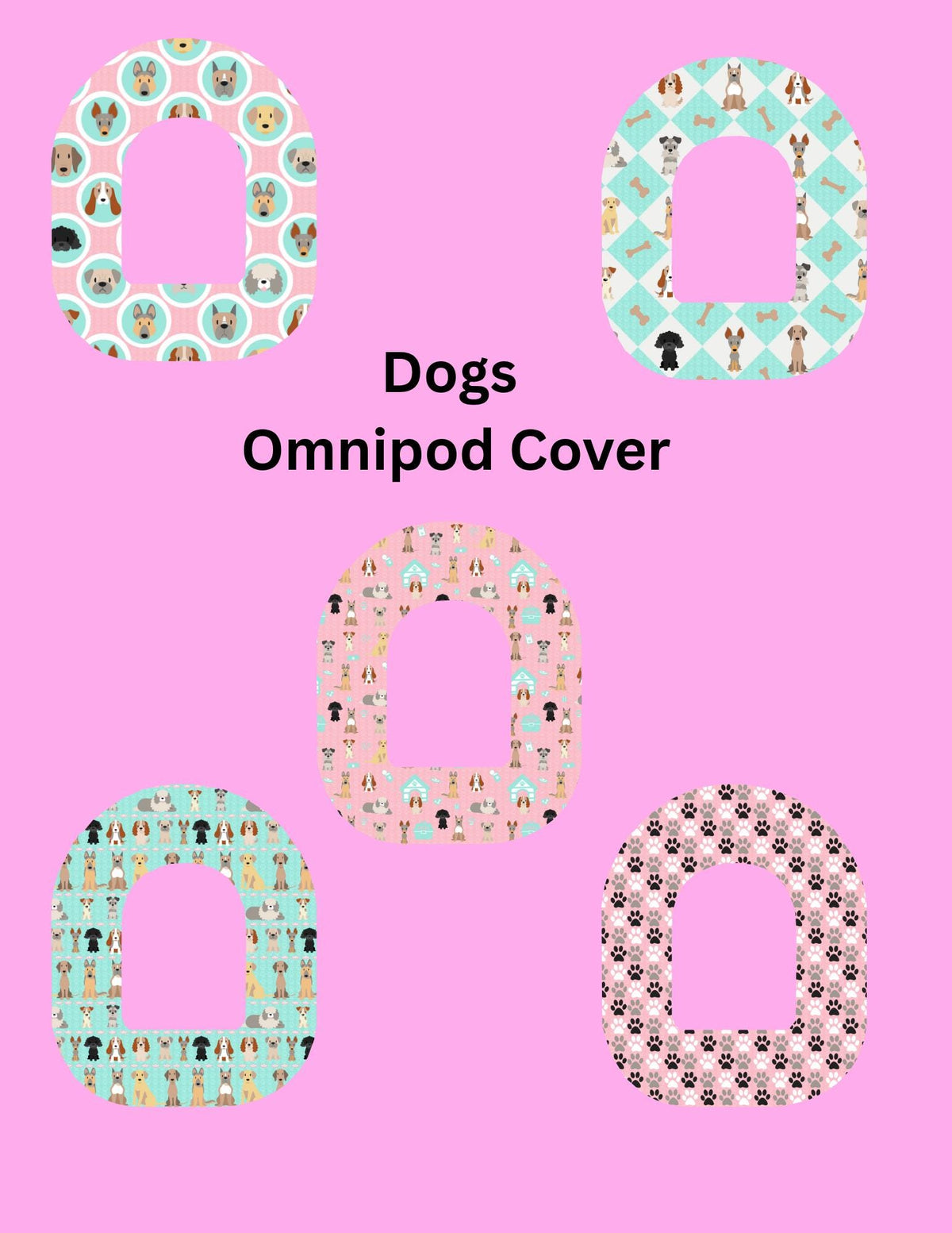 Omnipod Cover dogs Theme Style Pack of 5