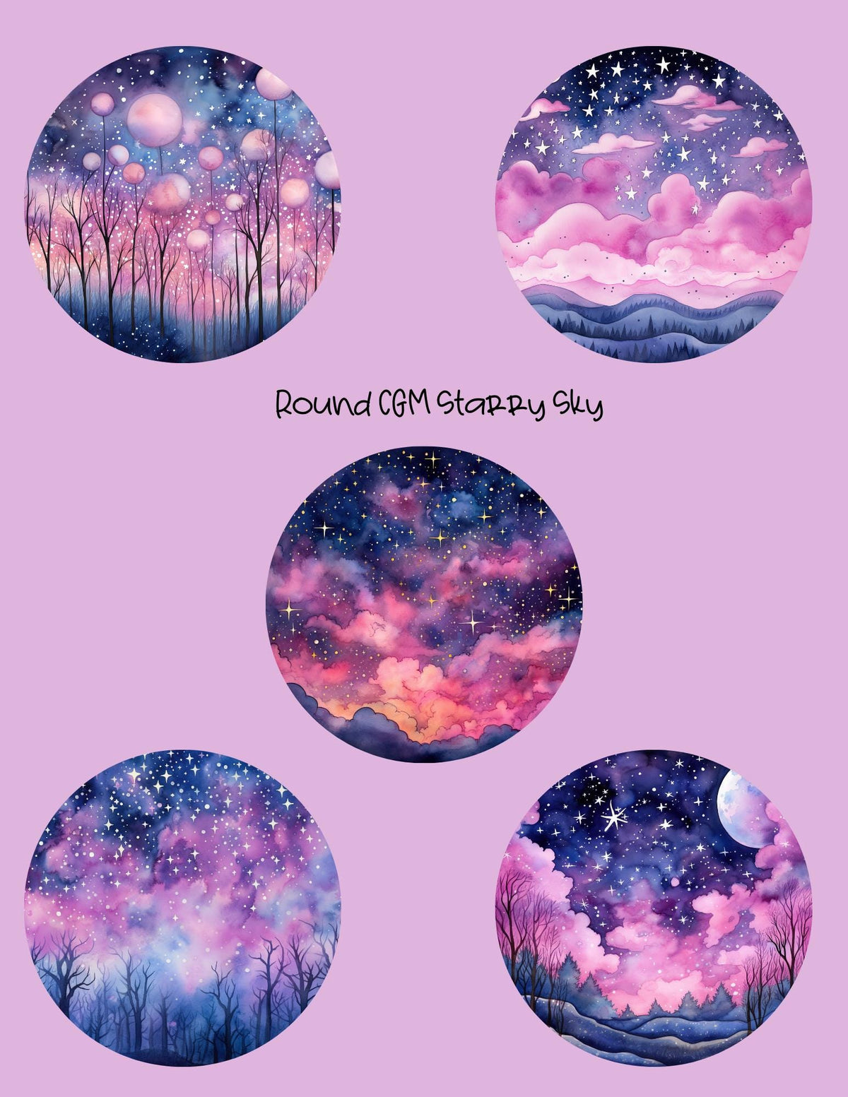 Starry Sky Dexcom CGM Cover Patches, Style Pack of 5
