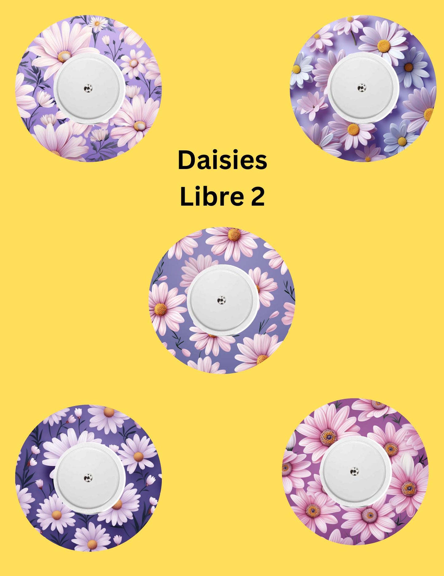 Daisy CGM Stickers, Dexcom G7/Libre Patches, Style Pack of 5