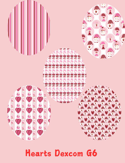 Hearts Dexcom G7/G6/Libre CGM SuperSkin Patches, Pack of 5