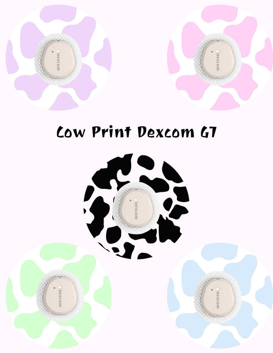 Cow Print CGM Adhesive Patches, Dexcom G7/G6/Libre, Style Pack