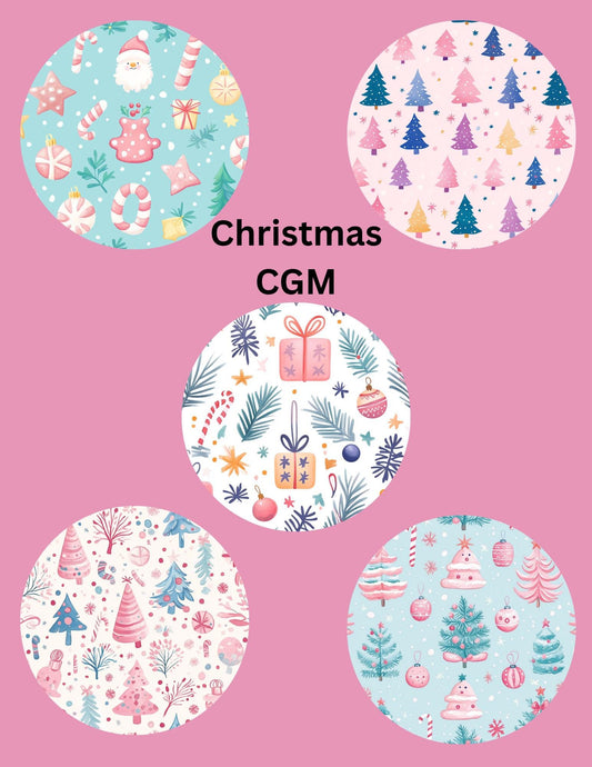 Christmas CGM Stickers, Pastel Dexcom G7, Libre 3, Omnipod, Pack of 5