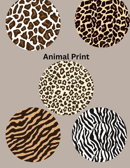 Animal Print CGM Cover Patches for Dexcom G7/Libre - 5 Pack