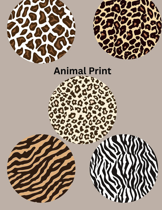 Animal Print CGM Cover Patches for Dexcom G7/Libre - 5 Pack
