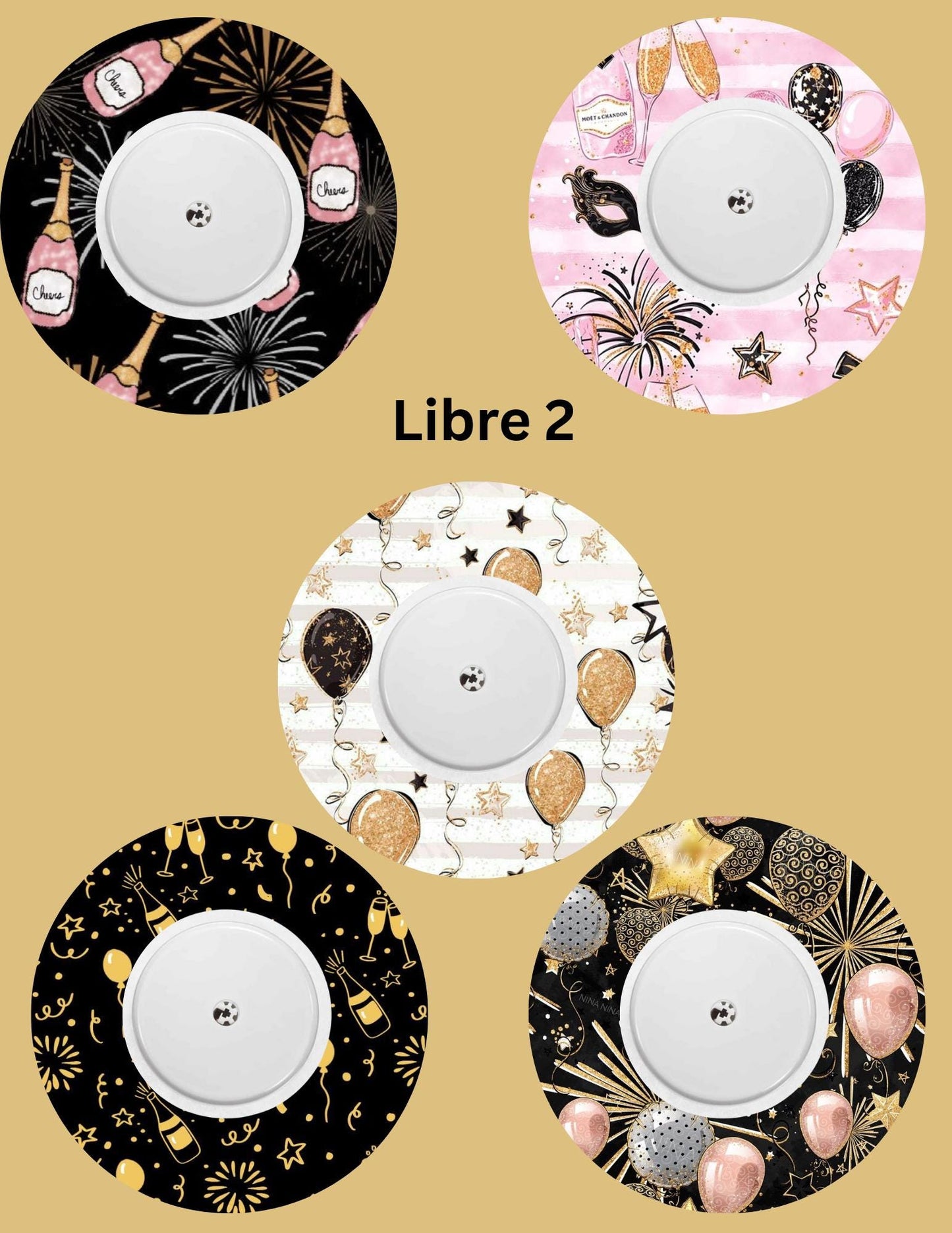 Dexcom G7, G6 Libre 3 Libre 2 CGM Omnipod Cover Patches New Years Themed Pack of 5 With or Without opening