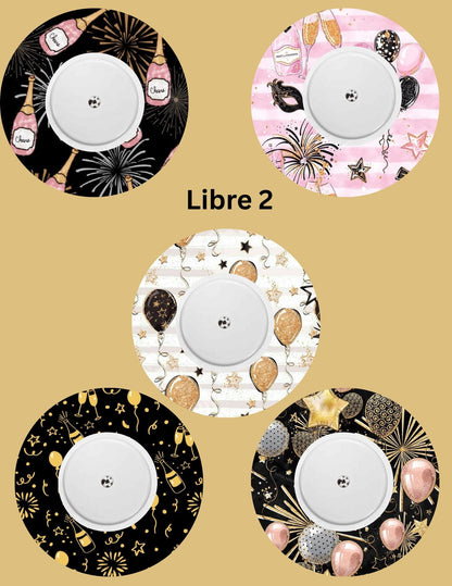 Dexcom G7, G6 Libre 3 Libre 2 CGM Omnipod Cover Patches New Years Themed Pack of 5 With or Without opening