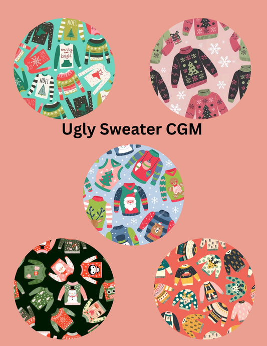 Ugly Sweater CGM Stickers, Christmas Theme, Pack of 5