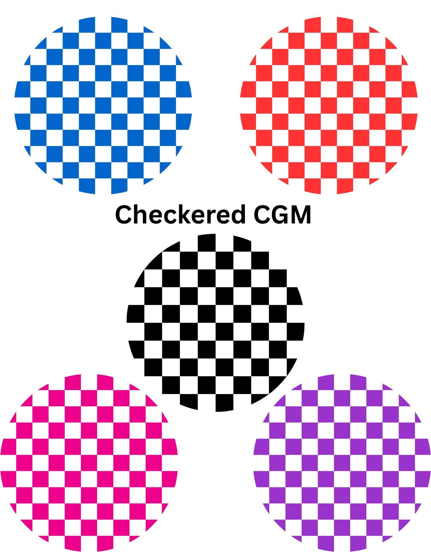 Checkered CGM Patches, Dexcom G7, G6, Libre, Omnipod, 5-Pack