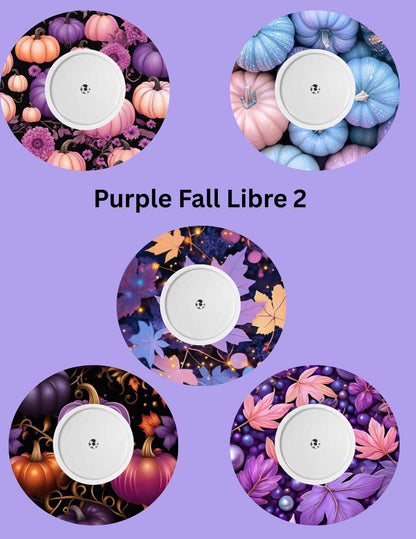Purple Fall CGM Stickers, Dexcom G7 G6 Libre 3 2, 5-Pack