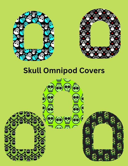 Omnipod Cover Skull Theme Style Pack of 5