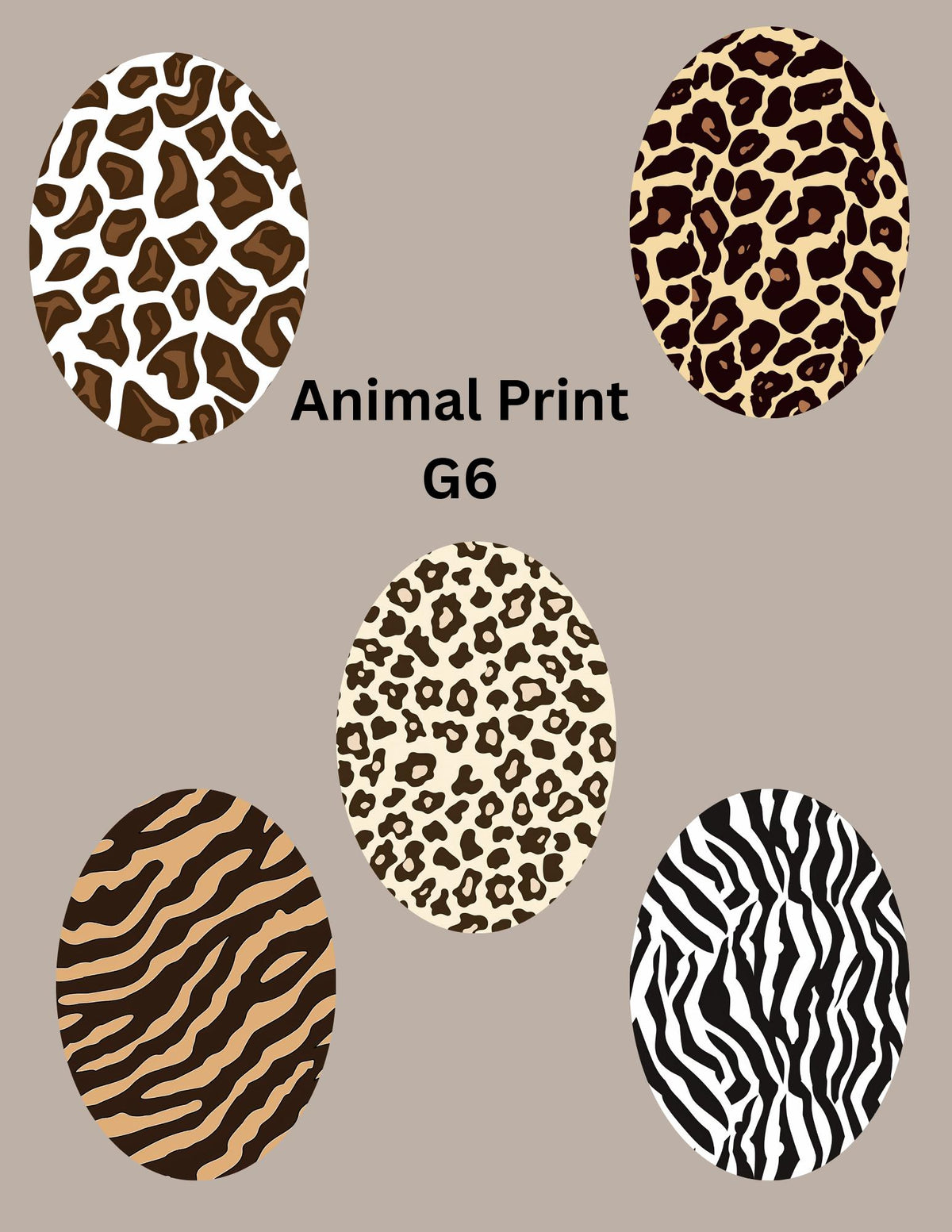 Animal Print CGM Cover Patches for Dexcom G7/Libre - 5 Pack