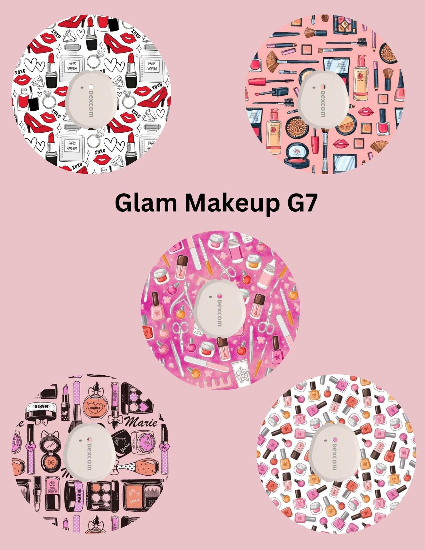 Glam Makeup CGM Patches, Dexcom G7, Libre 3, Omnipod Cover, Pack of 5